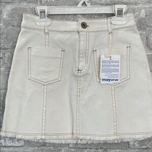 Mayoral Cream Kids Skirt with Pockets